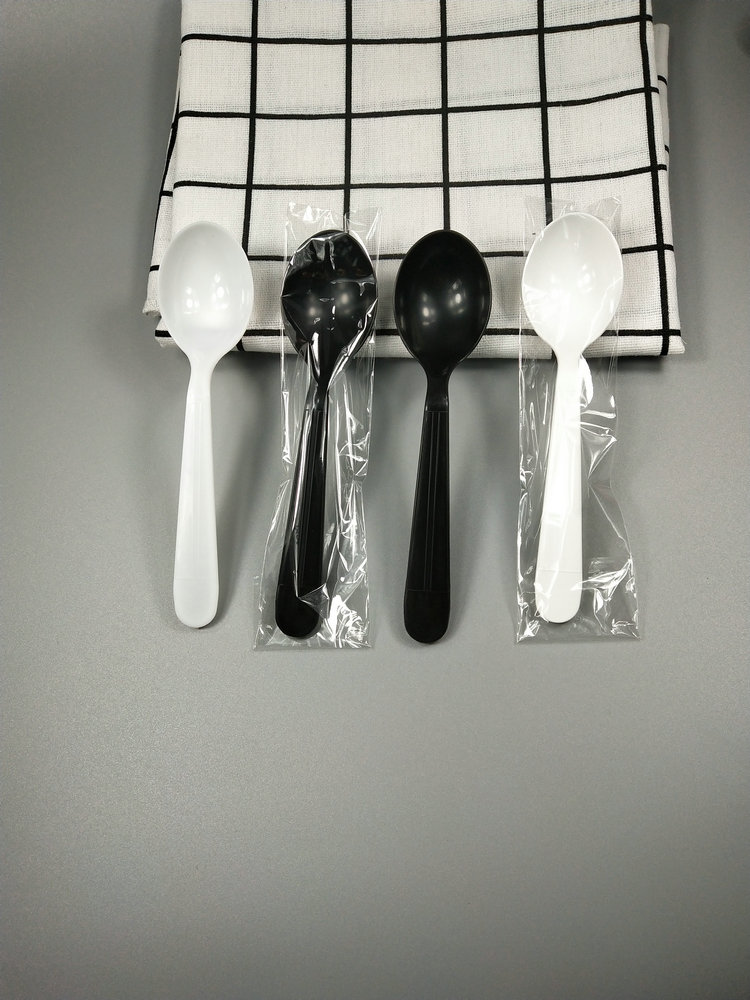 Thickened disposable independent packaging white spoon single large circle more soup spoon rice spoon KFC special 100 only