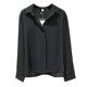 2024 Spring Draped Professional Black Shirt Women's Loose Slim Simple French Chic Layered Spring Top Autumn