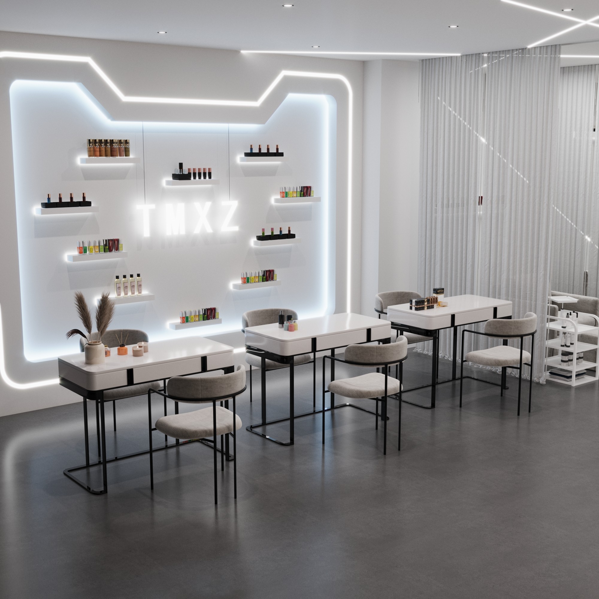 In New Nordic Network Red Nail Table Iron Single Marble Nail Nail Shop Set Combination