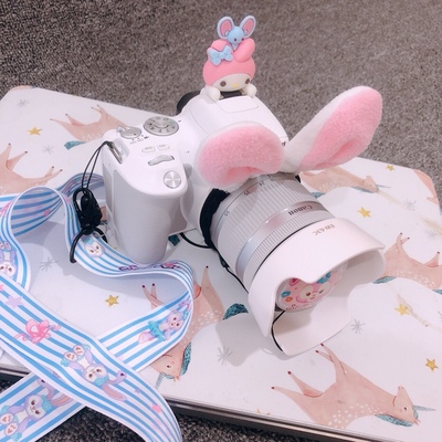 Camera Lens Circle Pink Rabbit Ears Decoration Children's Photography Creative Accessories