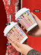 Internet celebrity hot disposable cup coffee cup with lid rainbow film milk tea hot drink paper cup take-out commercial customization