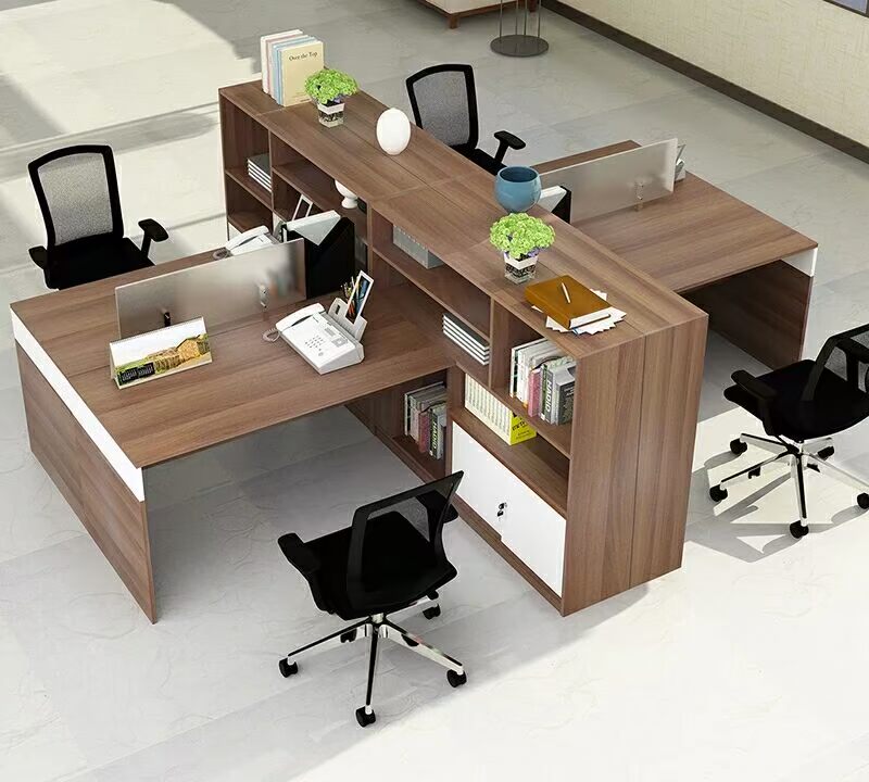 Bàn ghế văn phòng Bắc Kinh đơn nhân bàn tài chính đơn giản hiện đại hai mặt đối mặt với bàn nhân viên mới