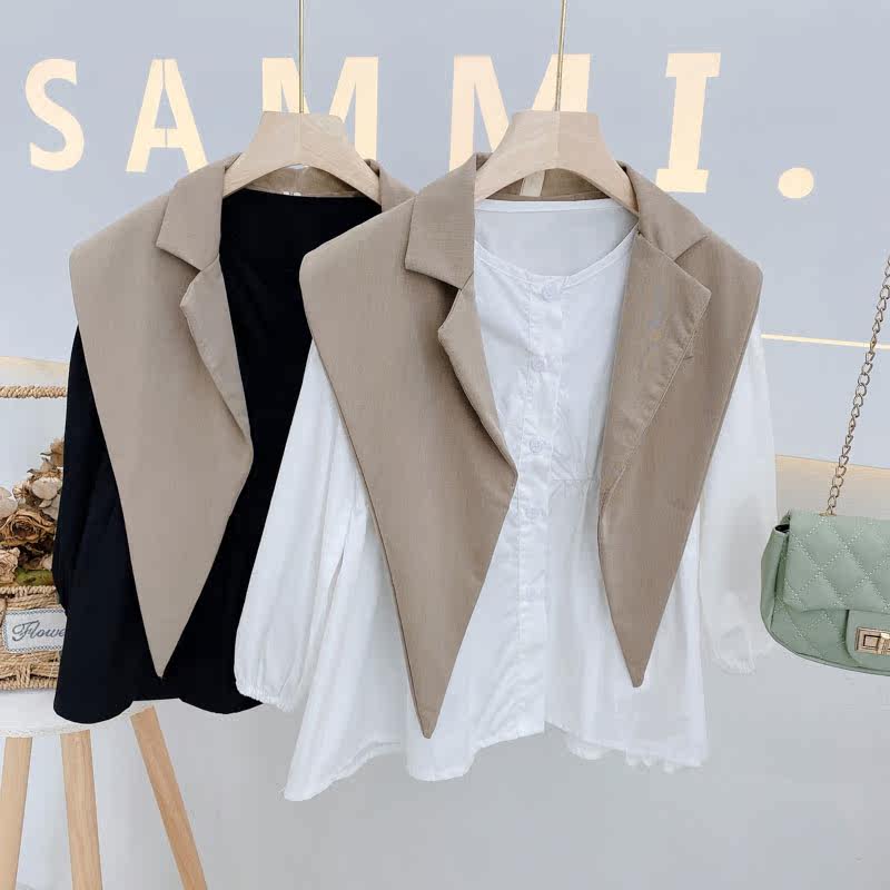 Korea's pro-sub-clothing online red Two sets of children's shawl shirt-style foreign dress 2022 new spring and autumn high-end mother women's clothing