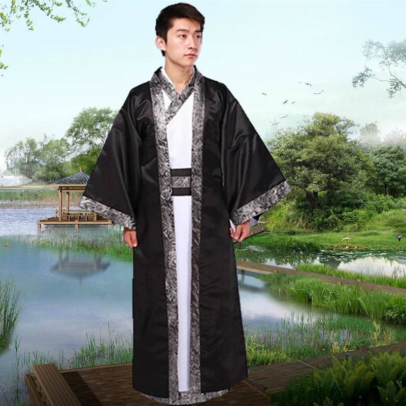 Trang phục nam nam đẹp trai Tang phù hợp với phong cách cổ đại cải thiện Hanfu sinh viên quốc gia robes kiếm sĩ học giả rộng tay áo trắng