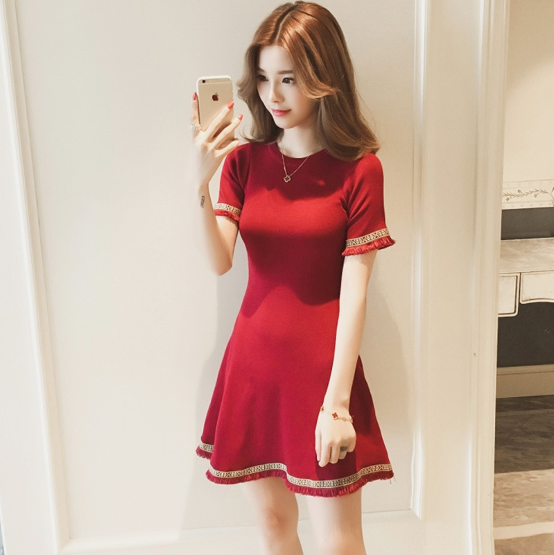 Summer new French style languid style dress women inssen fairy super fairy red 2020 dress trend
