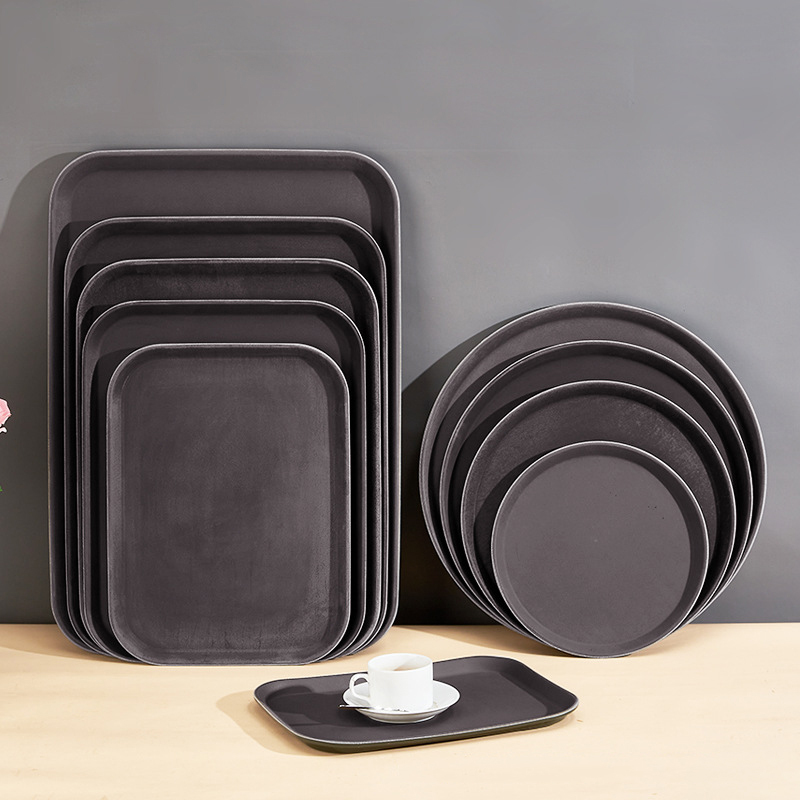 Awards Non-Slip Rectangular Tray Hotel Room Special Hotel Catering Serving Plastic Round Tray Commercial