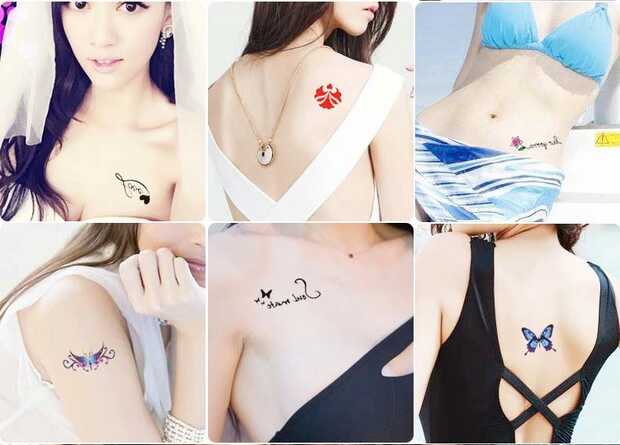 [một bộ 40] miếng dán hình xăm cho nam và nữ không thấm nước kéo dài nhỏ tươi gợi cảm cơ thể vẽ hình xăm mô phỏng hình xăm dán tattoo
