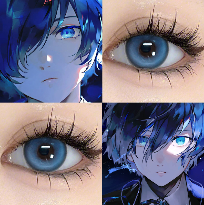 Yuki Rei Half-Yearly Disposable Contact Lenses Persona Cosplay Blue Large Diameter Anime Convention Colored Contact Lenses Dst
