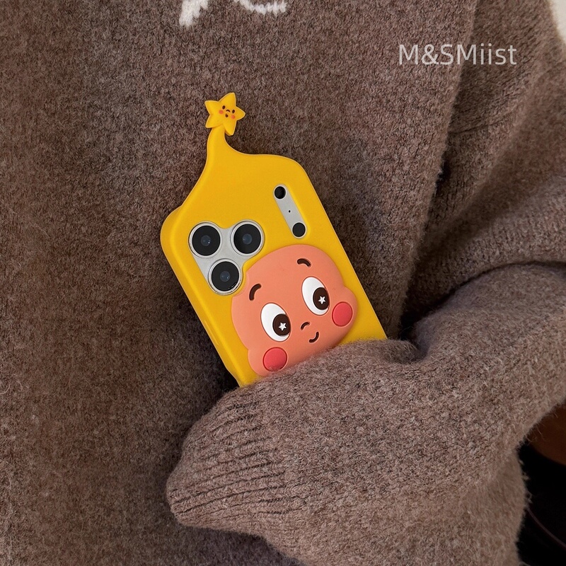 Uk Applicable 17Pro Apple 17Promax Phone Case iPhone 14 /17 New Model 16Promax Protective Cover 13 Full Coverage Anti-Drop Soft Silicone Cute Cartoon 3D Doll High-End Feel