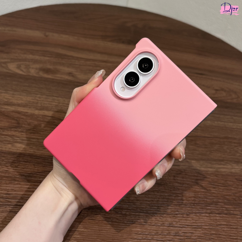 Uk Applicable Samsung Z Fold8 Phone Case, New Foldable Screen Front Frame, Two-Section Stylish Gradient Pink Skin-Like Texture, Samsung Z Fold8 Trendy Minimalist Creative Fingerprint-Resistant Full-Cover Anti-Drop Protective Case