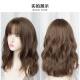 Wig for women with short curly hair, natural girl with medium and long hair, wool curly wig, bangs and clavicle short hair