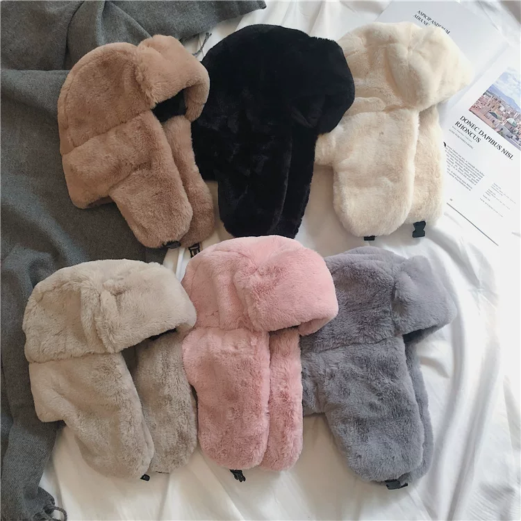 2021 WOMEN's Hat Winter Hatt USHANKA HAT FEMALE Thic