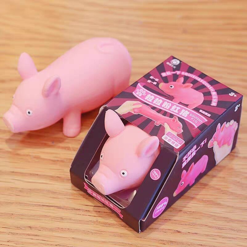 Decompress Pig Rubber Decompression God to vent pat pink Lard Pig Lara Pig Pinch of Piggy Piglet Sand Sculpture Toy Pig
