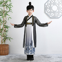 Hanfu Boys Spring and Autumn Festival Childrens National School Clothing China Wind Baby Gun Little Boy High-end Tang-made Summer