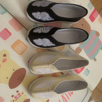 Childrens Han clothes ancient style Ancient Wind Shoes Performance Male Girl Middle Country Wind Dance Shoes Performance Sails Cloth Shoes Handmade Embroidered Flowers