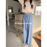 Шелковые летние штаны для отдыха, подходит для подростков, эластичная талия, свободный прямой крой