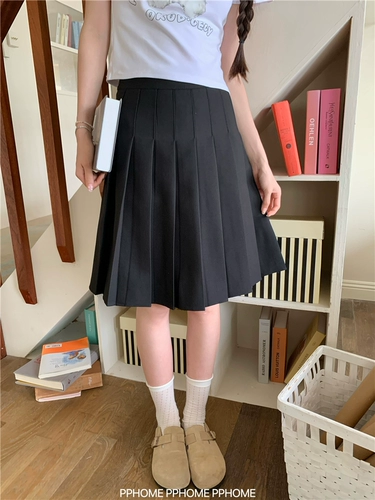 Pphome Homemed ~ плиссированная юбка Женская средняя школа Miu Miu лыстная юбка весна и лето в середине
