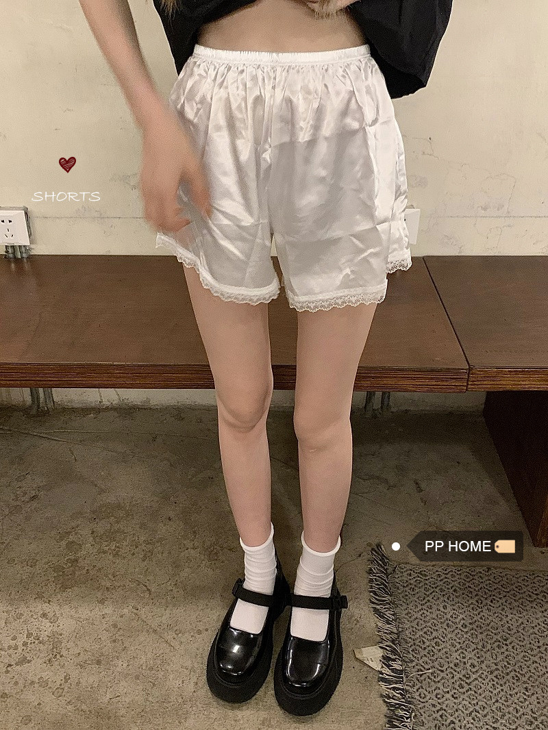 PPHOME is loose and not tight~ Four seasons hand one piece of lace edge loose anti-glare bottoming safety pants 2 packs