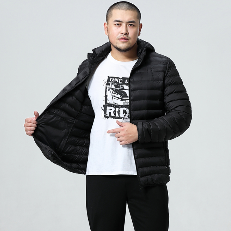 大码棉服男加肥加大连帽棉衣冬季胖子加厚羽绒棉服特大码面包服