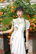 Yellow Pussy Original Amusement Park Play Dream Butterfly Middle West Combined Bi Plexu Skirt Splicing Improved Qipao Collar Dress Collar Dress