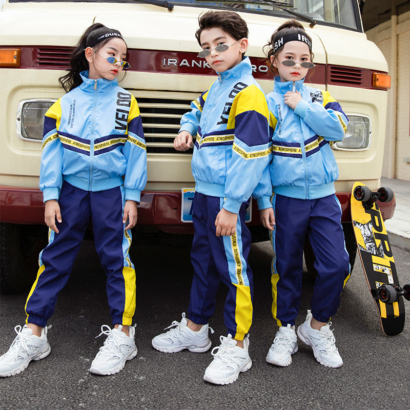 Primary school student Inlenwind sports suit Korean version of school uniforms kindergarten garden clothes autumn children's performance class 3 sets