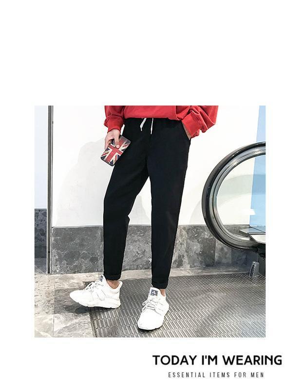 Phong cách Hong Kong quần chín điểm nam phiên bản Hàn Quốc của xu hướng quần âu mùa thu trẻ trung siêu cháy quần jeans nam hoang dã quần áo nam hàng hiệu