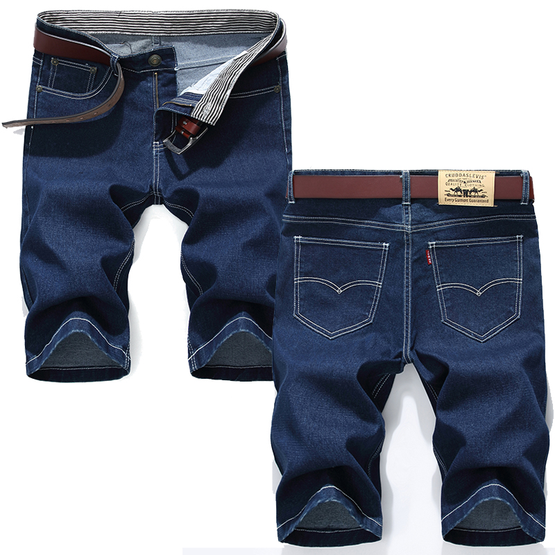 Mùa hè căng mỏng quần short thun denim nam giới xu hướng năm điểm quần đàn ông mất cộng với mã ngẫu nhiên 5 điểm quần giữa nam giới.