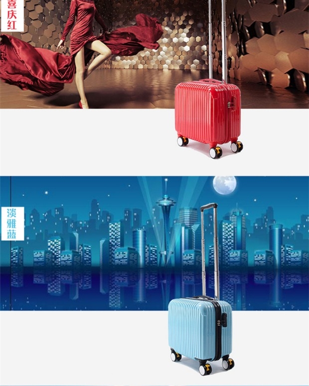 Nam giới và phụ nữ kéo hộp di động chuyến bay tiếp viên xe đẩy trường hợp hành lý phổ bánh xe chống trộm va chạm nội trú va li du lịch nhỏ va li kéo