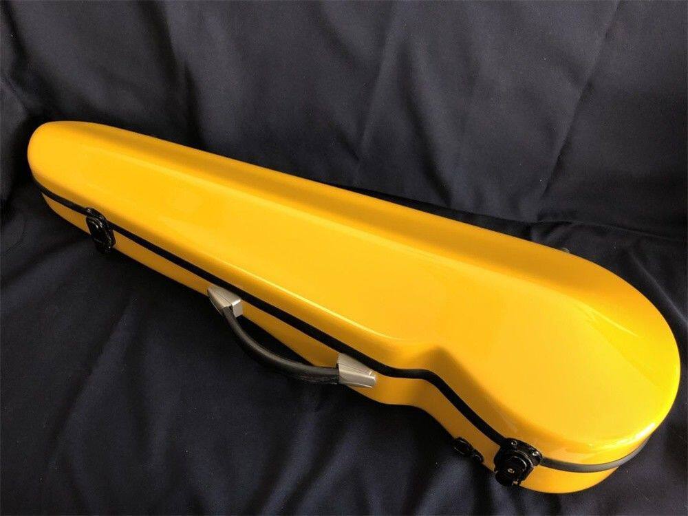 New fashion yellow violin case high-grade fiberglass lightweight shoulder violin case bag 4 4