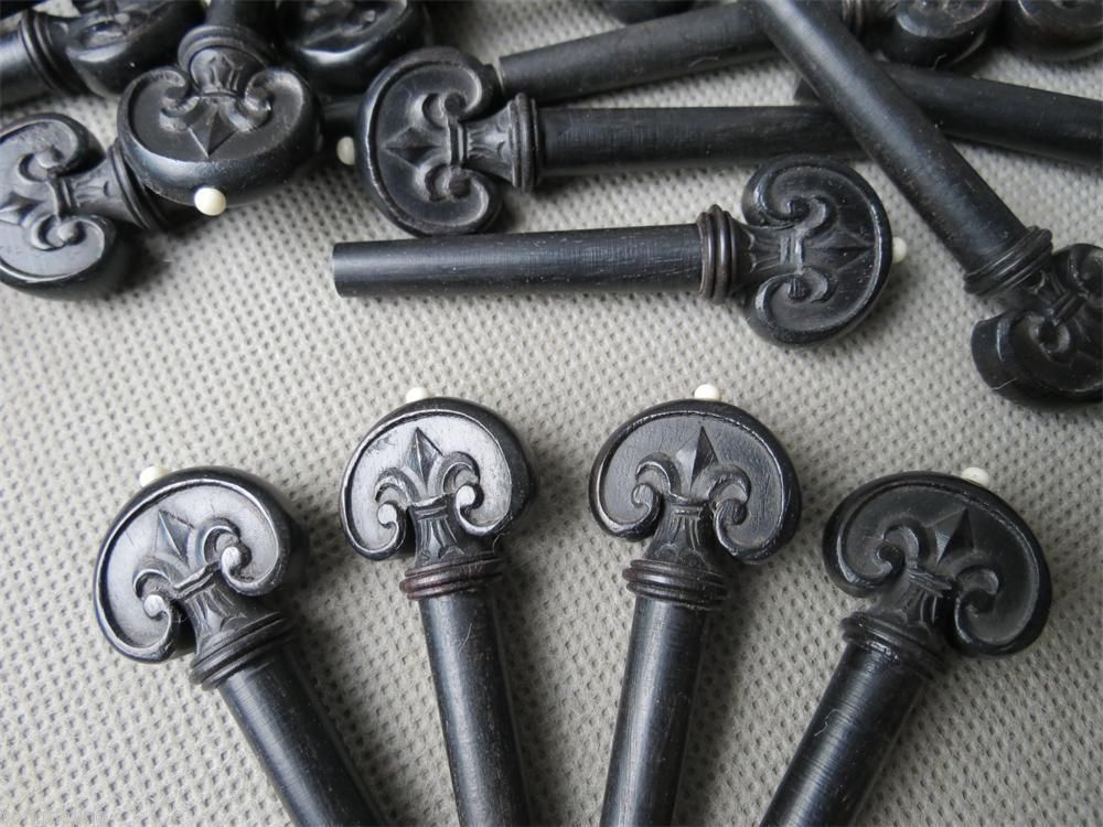 Violin accessories Violin shaft Tuner set 4 pcs Ebony carving 4 4
