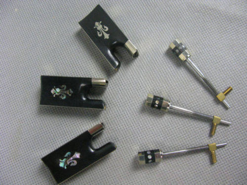 Small Ticinarch accessories Single umwood 4 4 violinist bow tail bank inlay carved abalone shell silver pieces