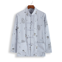 Cotton Tang suit male long-sleeved set middle-aged and elderly father spring and summer Chinese j&shomes fu Chinese style old clothes