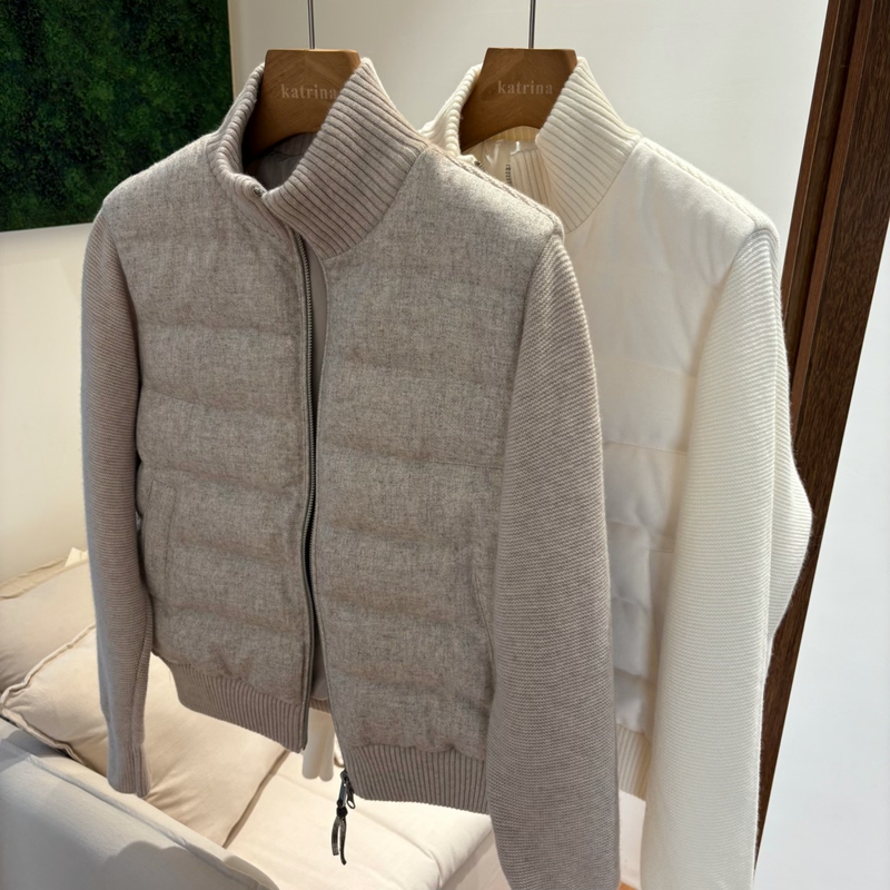 【Understated yet Dynamic, Old Money Vibe, Relaxed Feel】Sculptural Tailoring, Wool Knit Splicing, Goose down Jacket
