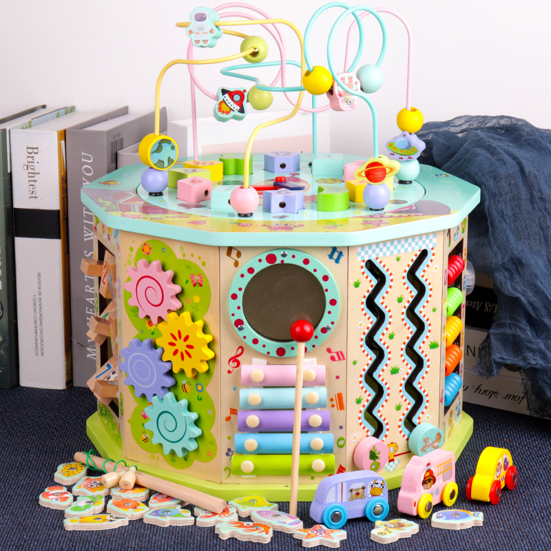 String Beads Large Bypass Pearl Baobao Box 1-2 Weeks 3-year-old Puzzle Toy Male Girl early teaching Multi-functional Child Intelligence