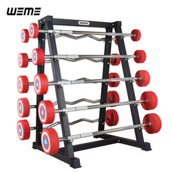 Factory Direct Supply Cpu Odorless Rubber-Coated Captain America Fixed Barbell Gym Training Small Barbell Rack Set