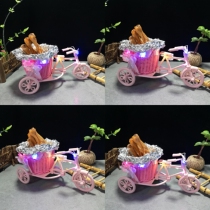 Creative luminous tricycle dishes plate decoration dining decoration cold food artistic conception dish art plate decoration small ornaments