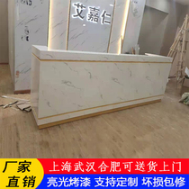  Custom paint imitation Dali front desk Beauty salon reception desk Company lobby bar Hotel cashier information desk