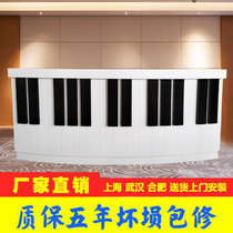  Custom paint curved piano front desk Music bar Art school reception desk Piano line information desk Desk