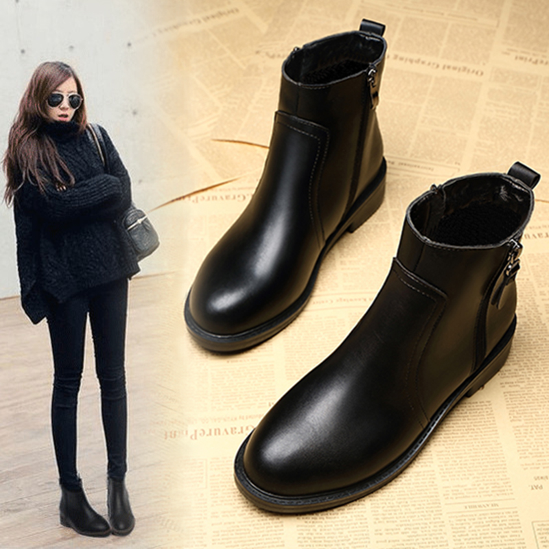 Hong Kong Tide Martin Boots 2022 new stylish British style locomotive real leather plus fluff boots