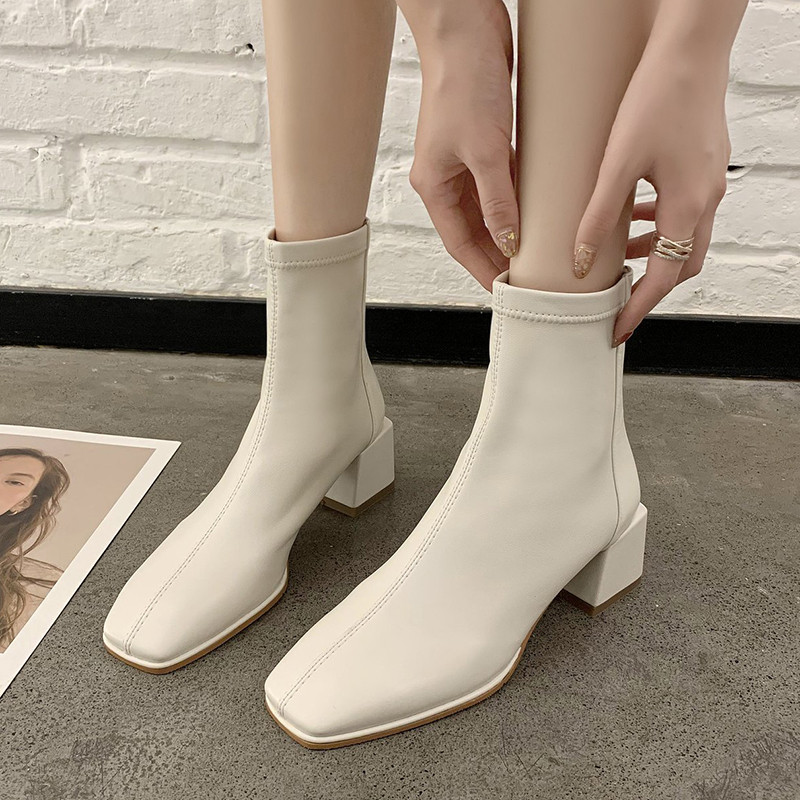 Tide and Martin Boots 2022 new winter with Han Edition Skin Boots lean boots leather boots