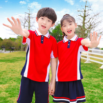  Primary school school uniform summer two-piece cotton junior high school sports games class uniform College style graduation uniform Kindergarten garden uniform
