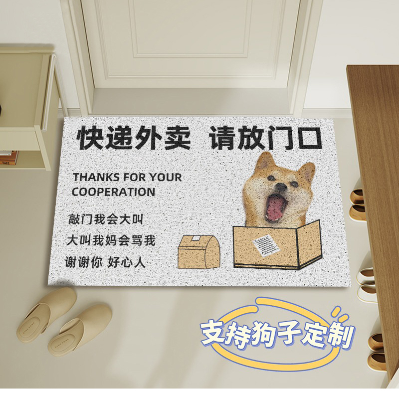 For Delivery Services, Please Leave It at the Door. Dog-Friendly Silk Loop Entrance Door Mat That Removes Dirt before Entering and Exiting the Door, No-Wash Foot Mat