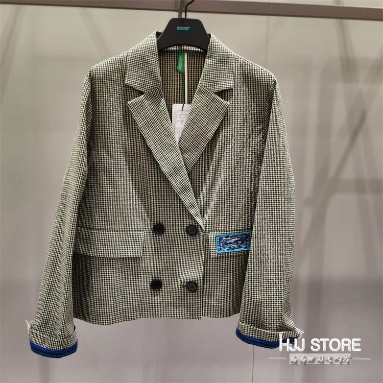 Special Offer: Han Shunchun Yuan Ben Nai Tong Versatile Plaid Retro Double-Breasted Embroidered Loose Cotton-Linen Blazer Special Offer: Han Shunchun Yuan Ben Nai Tong Versatile Plaid Retro Double-Breasted Embroidered Loose Cotton-Linen Blazer
