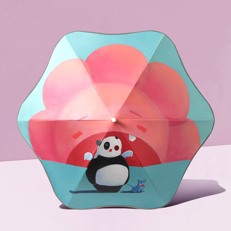 Zunchi X Xu Jing Fu (Child Safety Umbrella) Rounded Corner Student Baby Sun Protection Umbrella Cartoon Sunshade Sunshade