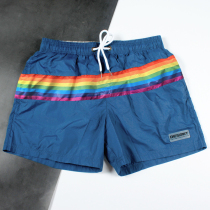 Beach pants mens seaside holiday quick-drying pants loose three-point shorts with lined beach swimming trunks sports running