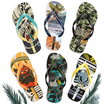 Summer Flip-flops mens slippers non-slip deodorant sandals trend outdoor wear-resistant quick-drying comfortable cartoon personality