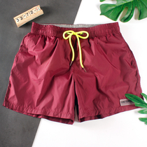 Solid color quick-drying loose beach pants mens water park three-point swimming trunks with lined seaside resort hot spring swimming trunks