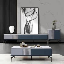 Rock slab coffee table TV cabinet combination simple modern light luxury Italian small apartment coffee table living room home baking paint