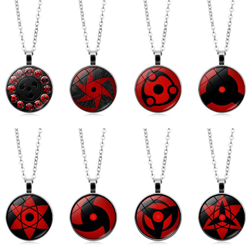 Naruto Sharingan Pendant Necklace for Women Versatile Anime Peripheral Retro Sweater Chain Creative Gift