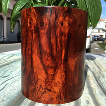 Mahogany pen holder red sour branch large capacity brush grimace pattern old material collection real shot desk storage wooden ornaments